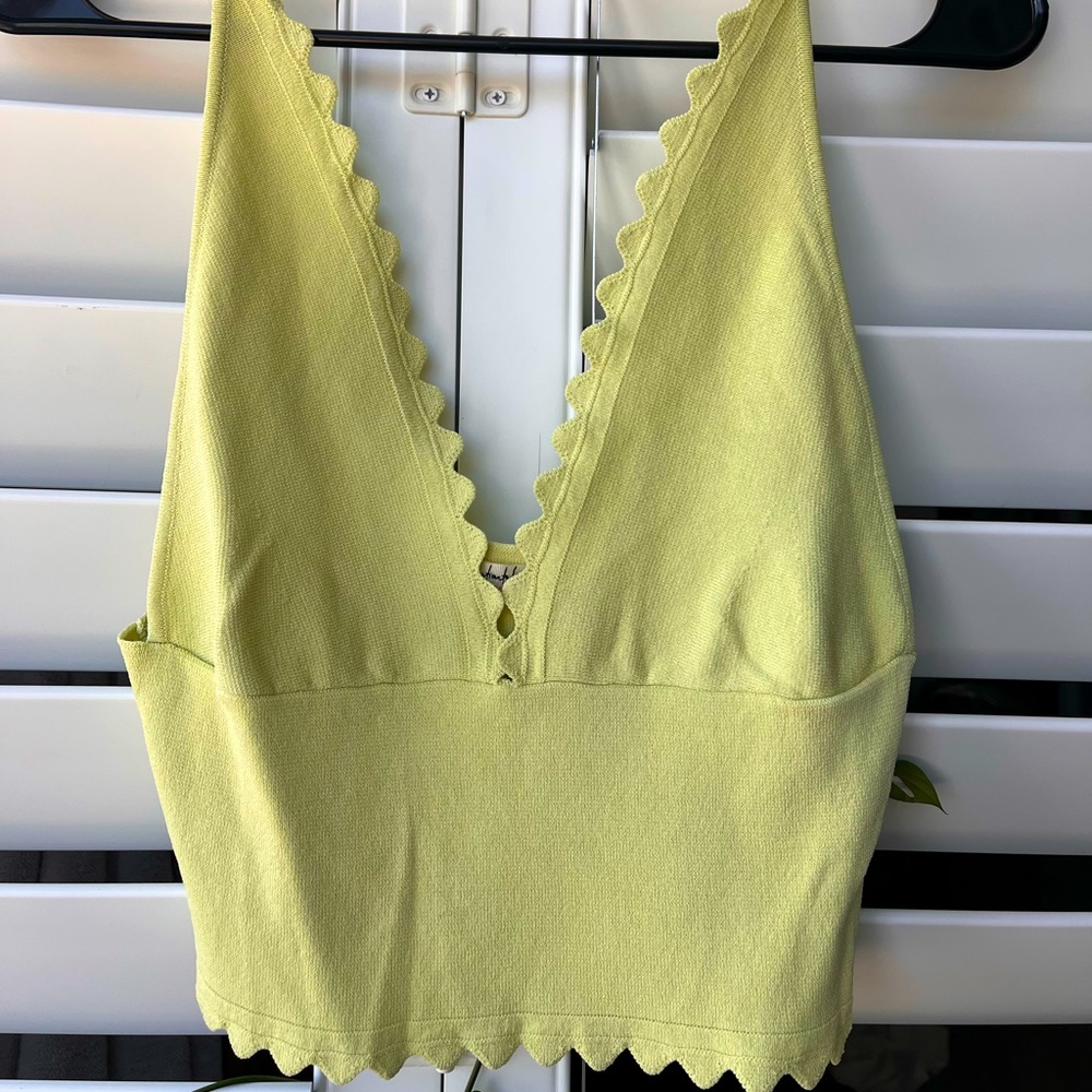 lime green free people camisole crop top